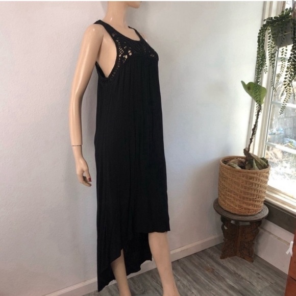 NM Neiman Marcus embroidery boho high low cut midi dress - Picture 3 of 14